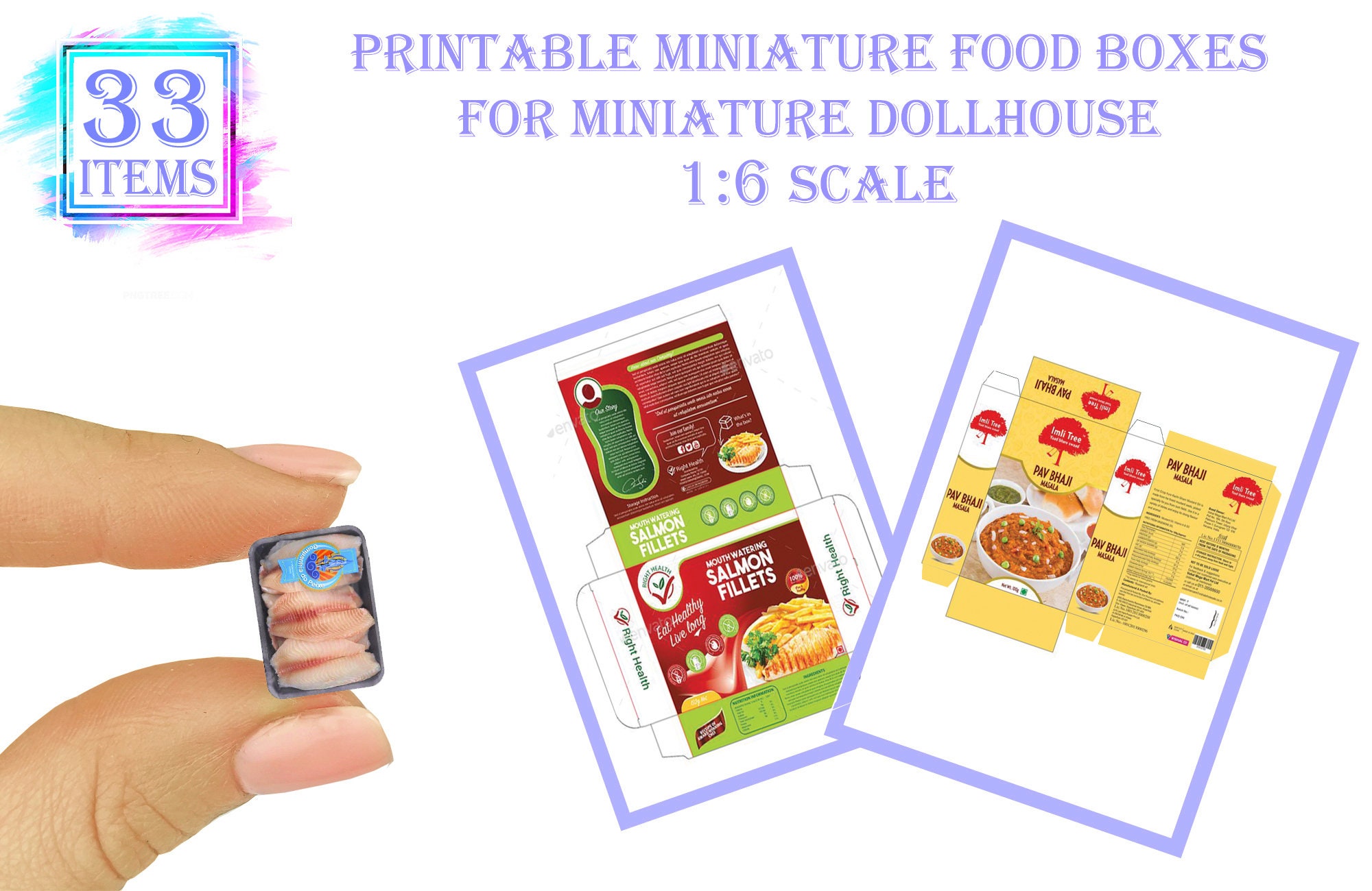 Printable Miniature Food Packaging for Miniature Dollhouse 16 Scale