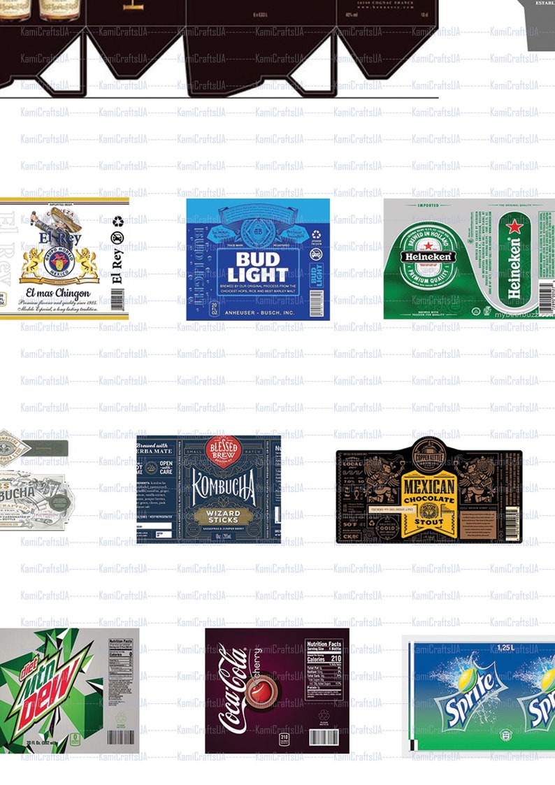 Printable Miniature Packaging Wine, Champagne, Beer Labels for ...