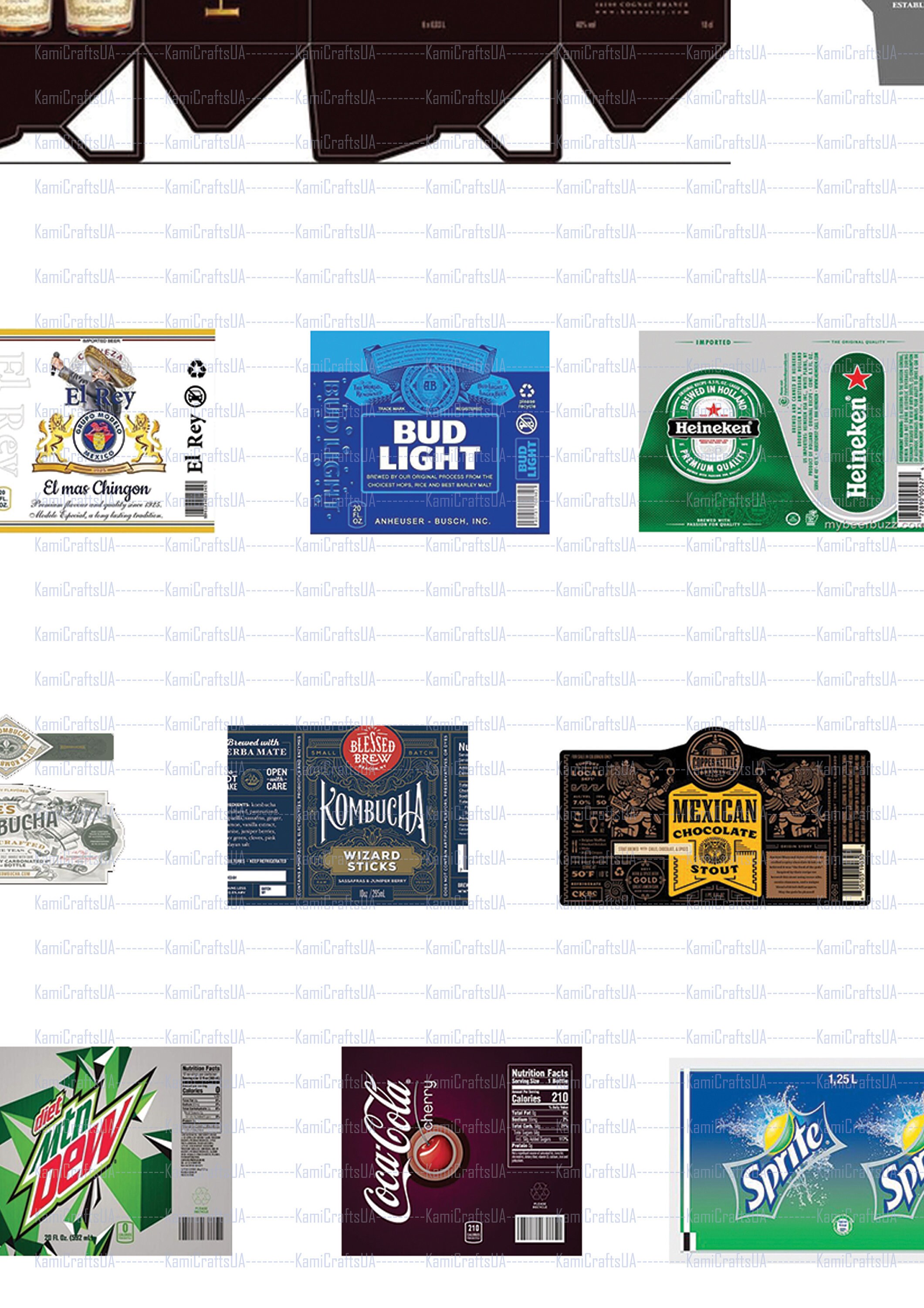 Printable Miniature Packaging Wine, Champagne, Beer Labels for ...