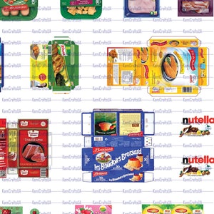 80 Printable Miniature Food for Miniature Dollhouse 1:12 Scale DIY