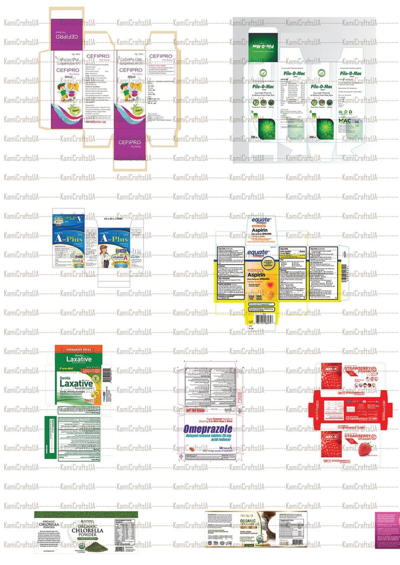 55 Printable Miniature Medicines for Dollhouse 1:12 Scale - Etsy