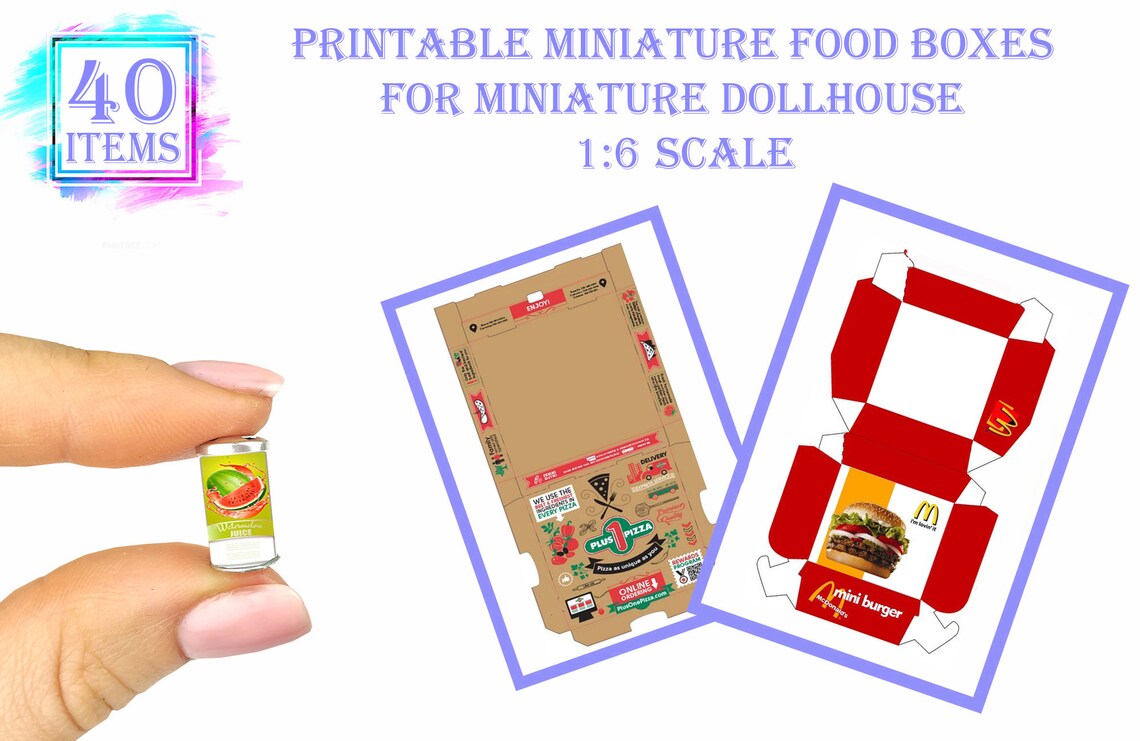 Printable Miniature Food Packaging for Miniature Dollhouse 1:6 Scale ...