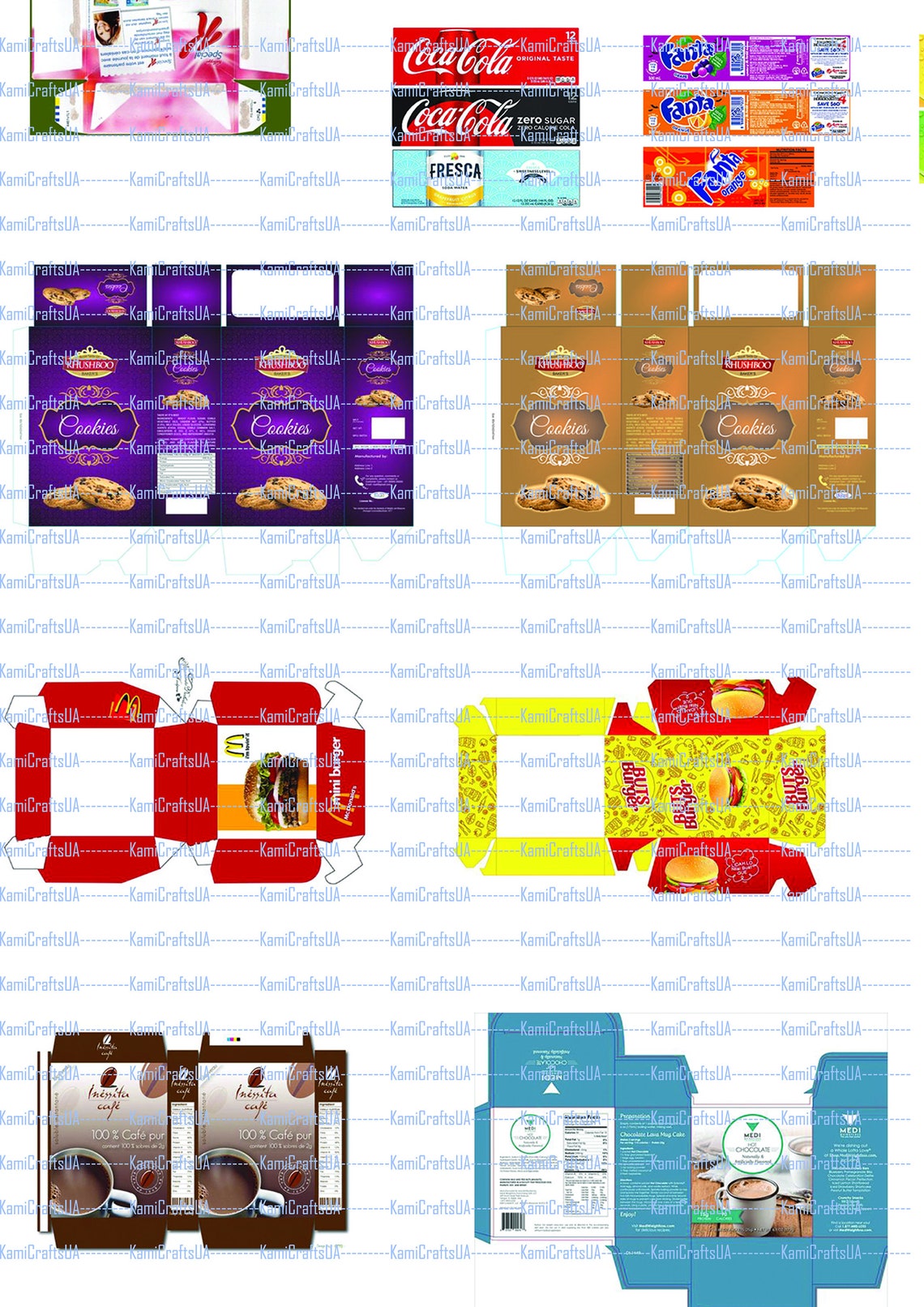 60 Printable Miniature Food Packaging for Miniature Dollhouse - Etsy