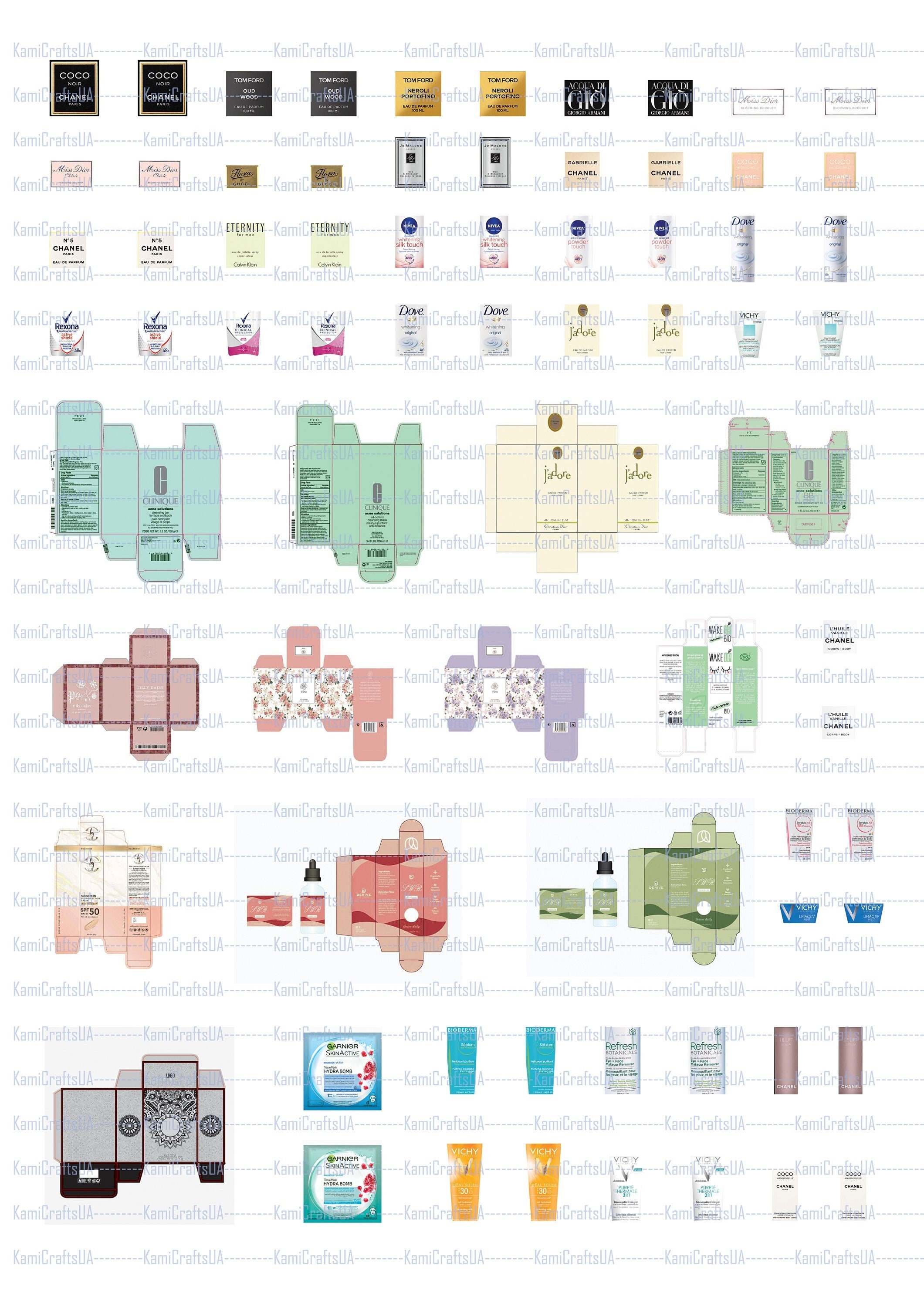 Miniature Cosmetics and Perfumes Packaging for Miniature Dollhouse 1:6 ...