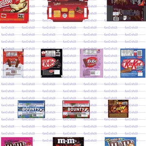 65 Printable Miniature Candy Bar Packagings for Miniature Dollhouse 1:12 Scale Printable ...