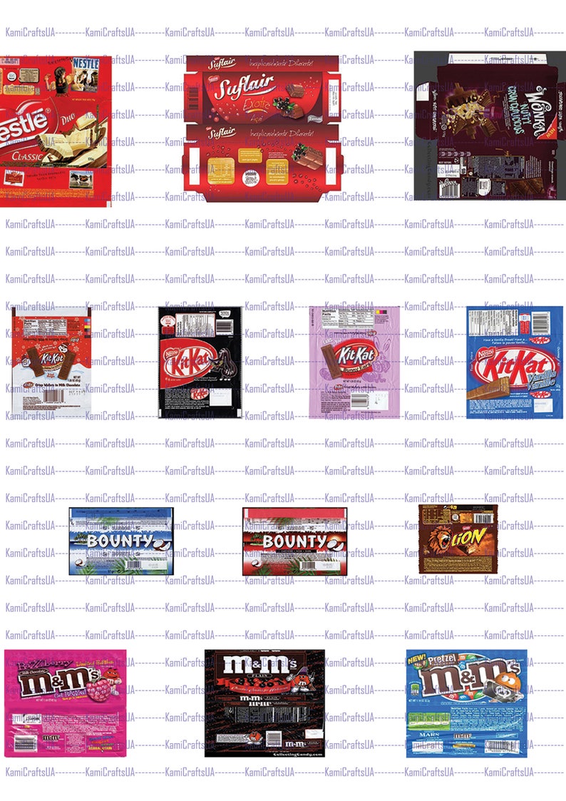 65 Printable Miniature Candy Bar Packagings for Miniature Etsy