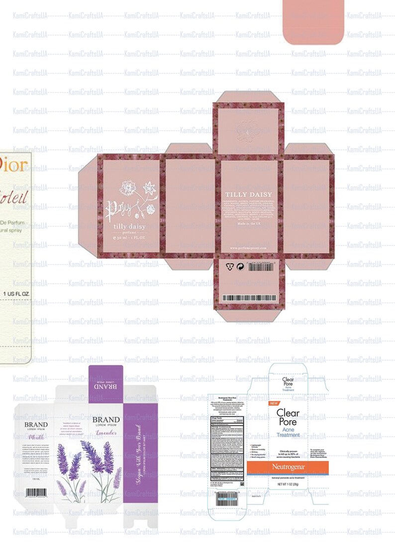 Printable Miniature Cosmetics and Perfume for Miniature Dollhouse 1:6 ...