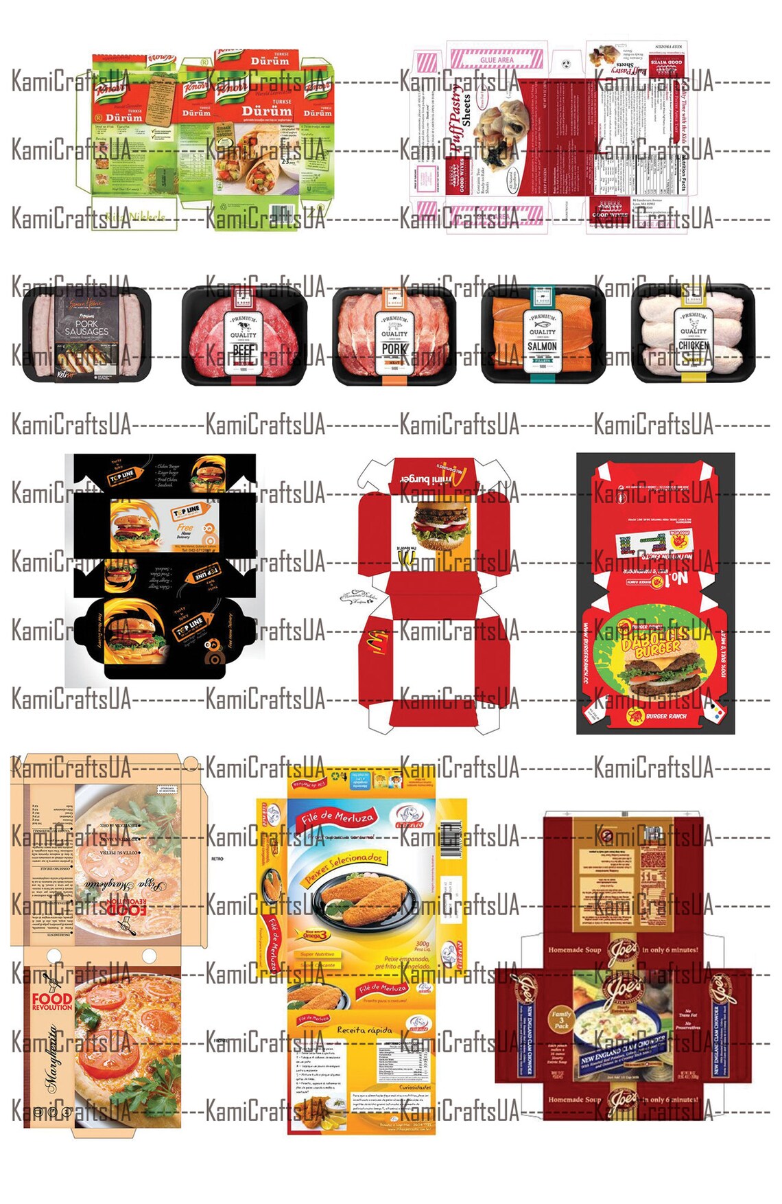 Printable Miniature Food Packaging for Miniature Dollhouse 1:12 Scale ...