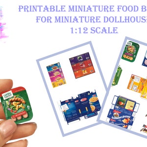 80 Printable miniature food for Miniature Dollhouse 1:12 scale DIY Miniature Food and Drinks Miniature Grocery Store Digital File image 2