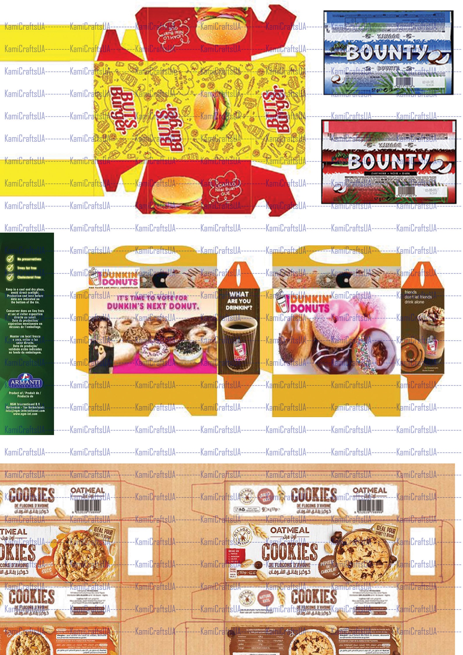 Printable Miniature Food Packaging for Miniature Dollhouse 16 Scale