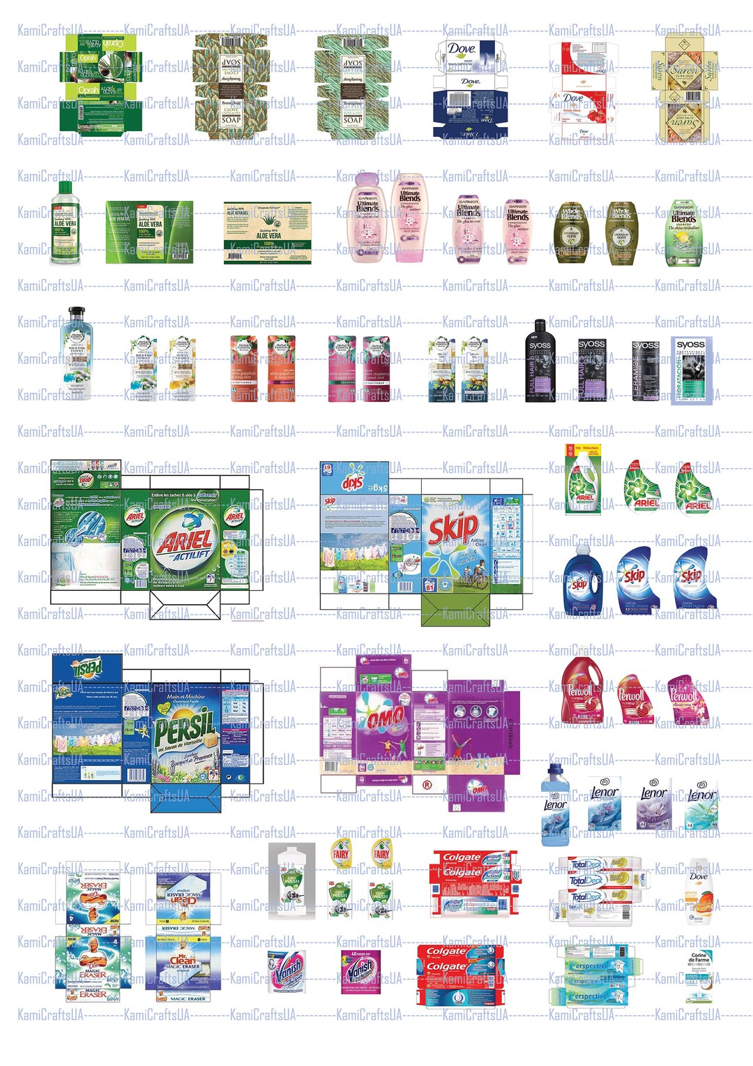 50 Printable Miniature Cleaning Supplies for Miniature Dollhouse 112