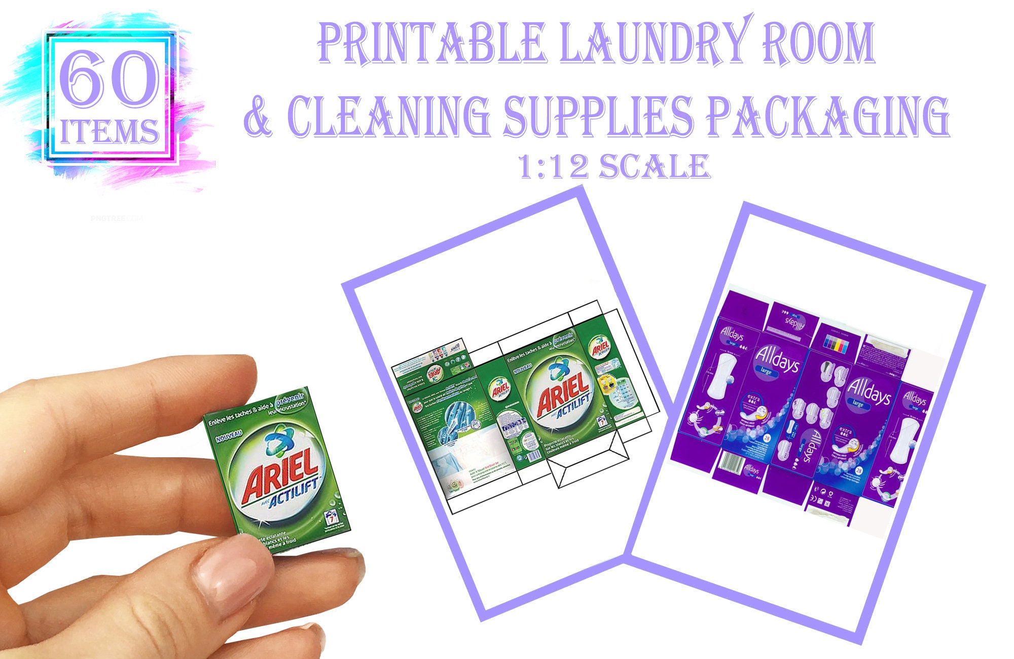 Printable Miniatures for Miniature Laundry Room 1:12 Scale. DIY ...