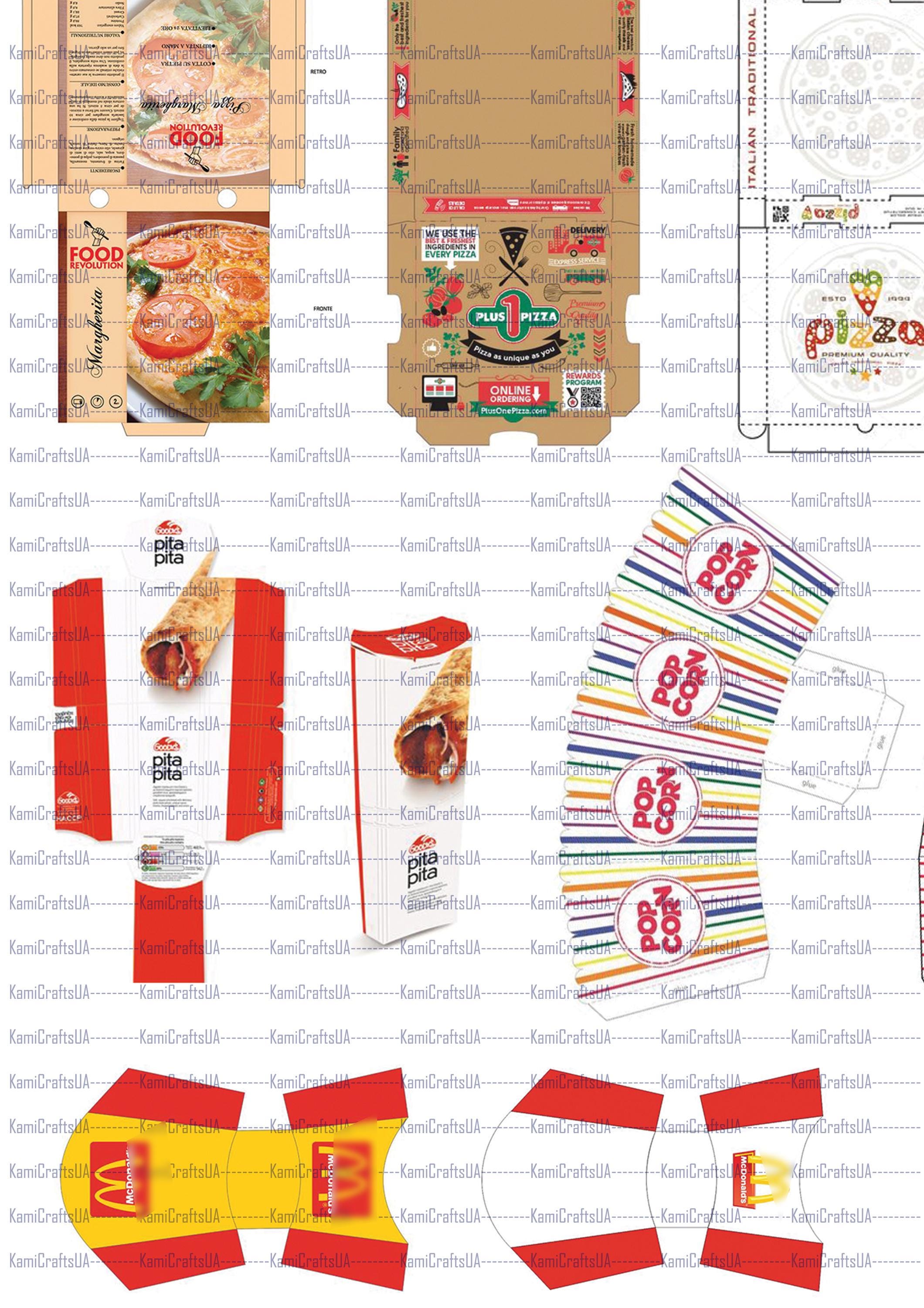 50 Printable Miniature Food Packaging for Miniature Dollhouse 1:12 Scale | Miniature Fast Food ...