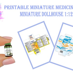 55 Printable Miniature Medicines for Dollhouse 1:12 Scale | Miniature ...