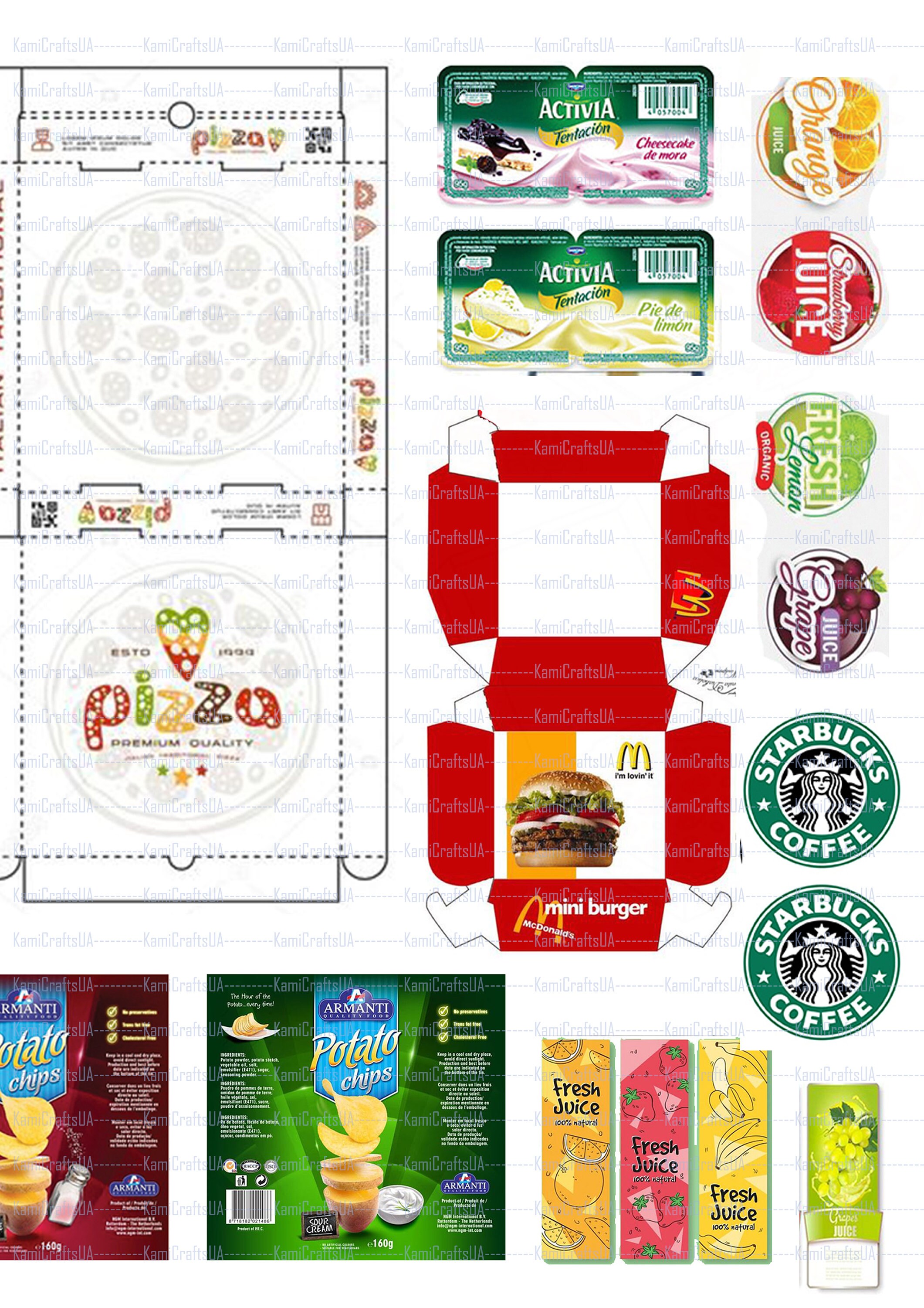 Printable Food Packaging For Miniature Dollhouse 1:6 Scale | atelier ...