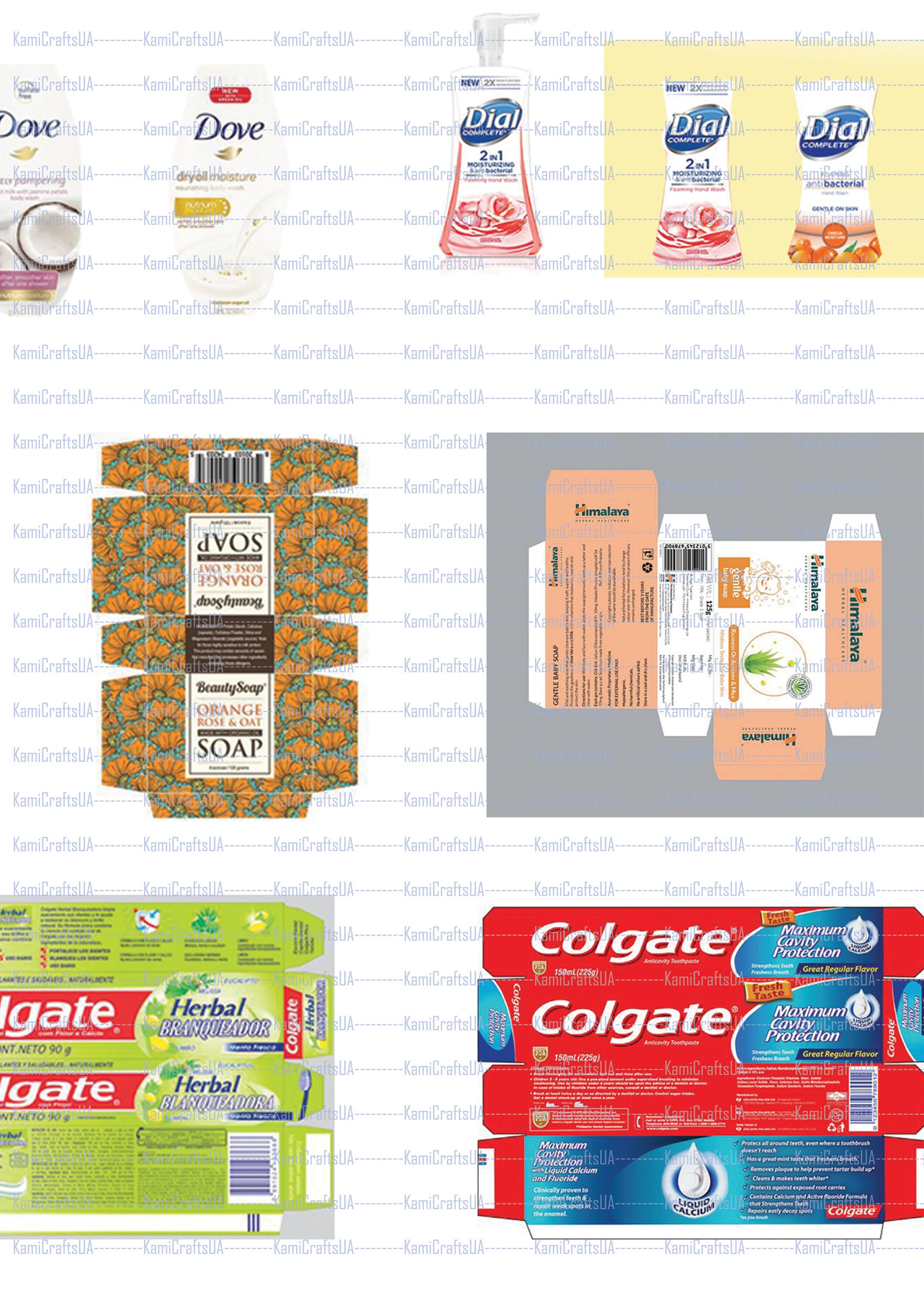 Printable Miniatures for Miniature Laundry Room 1:6 Scale Miniature Shampoo, Soap, Toothpaste ...