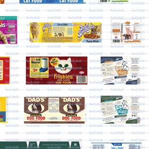 Printable Miniature Pet Food Packaging for Miniature Dollhouse 1:6 ...