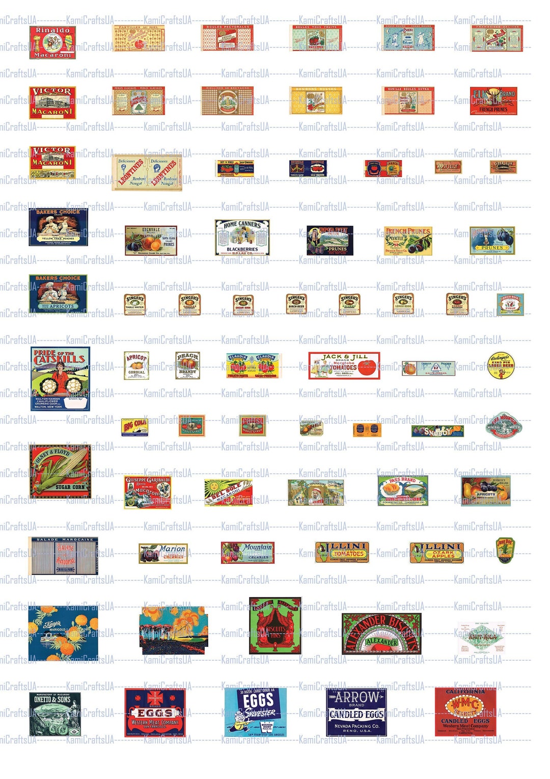 Printable Miniature Vintage Food Packaging 1900-1930 for Miniature Dollhouse 1:12 Scale DIY Miniature Food for Vintage Diorama - Etsy