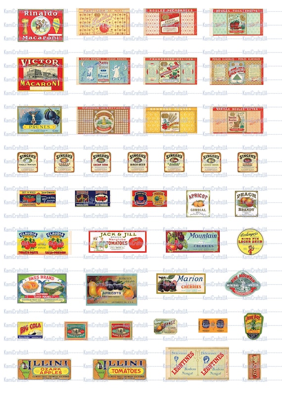 Printable Miniature Food Packaging 1900-1930 for Miniature Printable Miniature Food Packaging 1900-1930 for Miniature