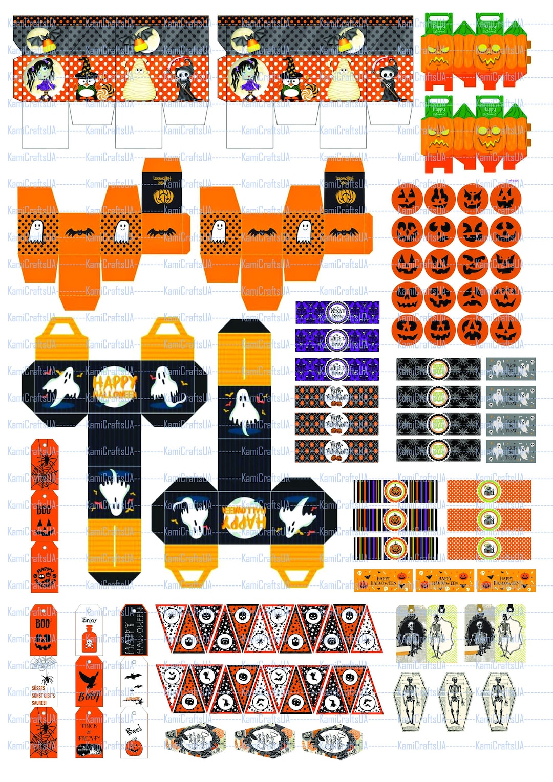 DIY Miniature Halloween Set for Miniature Dollhouse 1:6 Scale Miniature ...