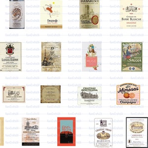 Printable Miniature Packaging Wine, Champagne, Beer Labels for ...