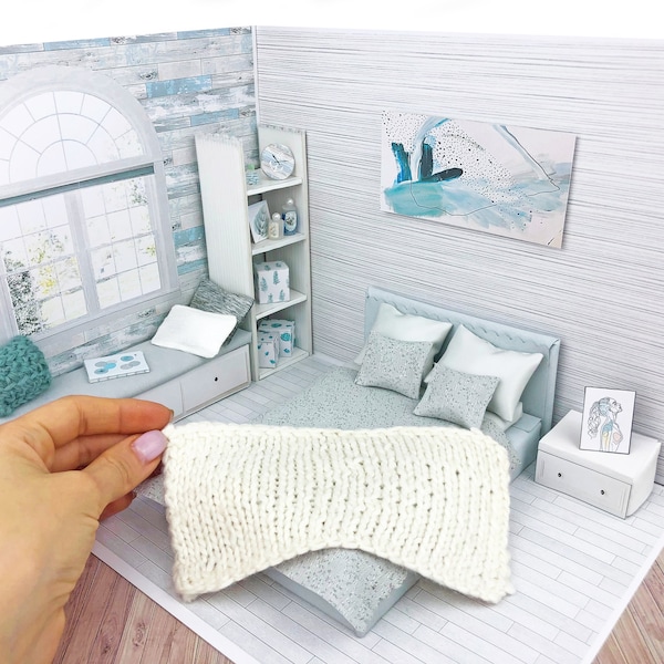DIY Miniature Dollhouse 1:12 | DIY Miniature Bedroom Kit | Diorama | Roombox | Digital files