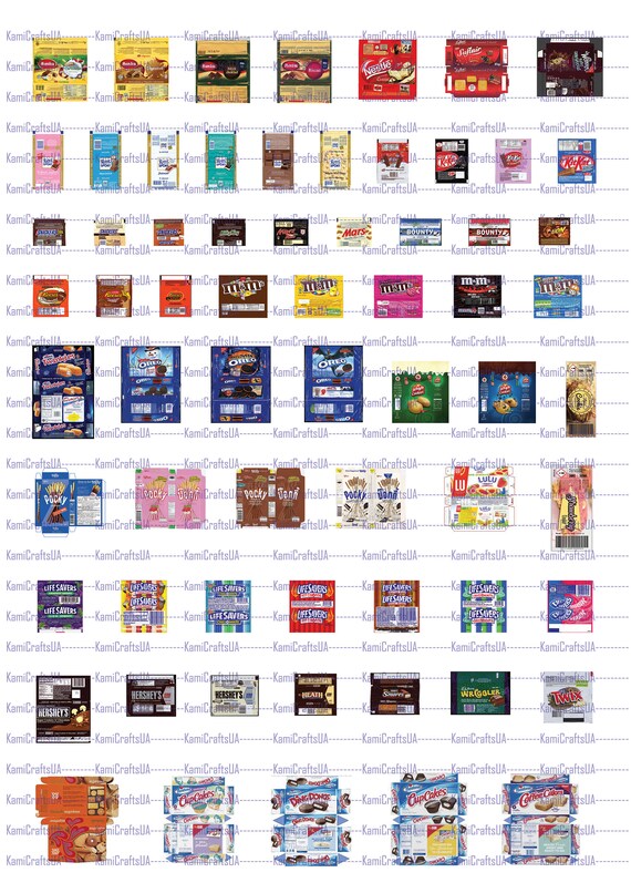 65 Printable Miniature Candy Bar Packagings for Miniature - Etsy