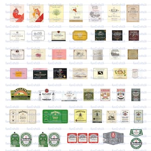 Printable Miniature Packaging Wine, Champagne, Beer Labels for ...