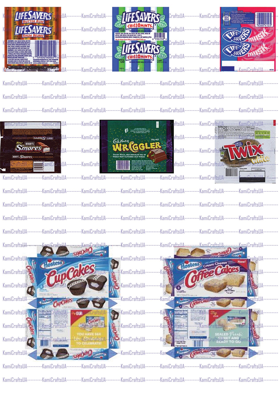 65 Printable Miniature Candy Bar Packagings for Miniature Etsy