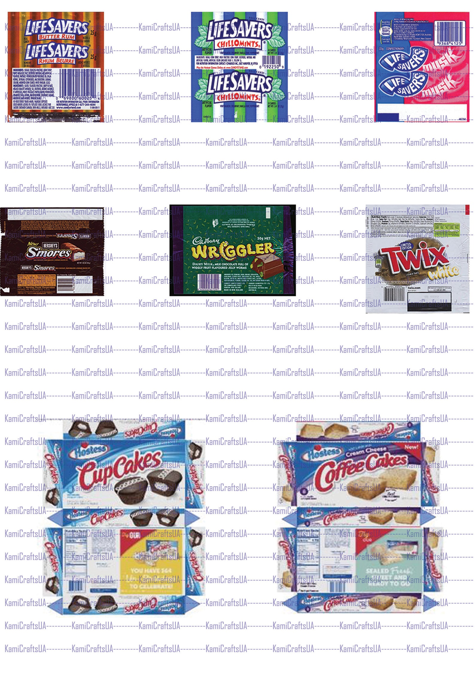 65 Printable Miniature Candy Bar Packagings for Miniature Dollhouse 1: ...
