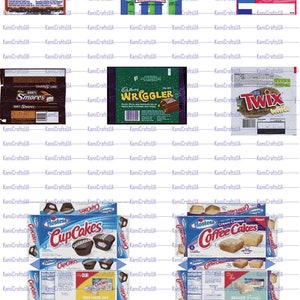 65 Printable Miniature Candy Bar Packagings for Miniature Dollhouse 1:12 Scale Printable ...