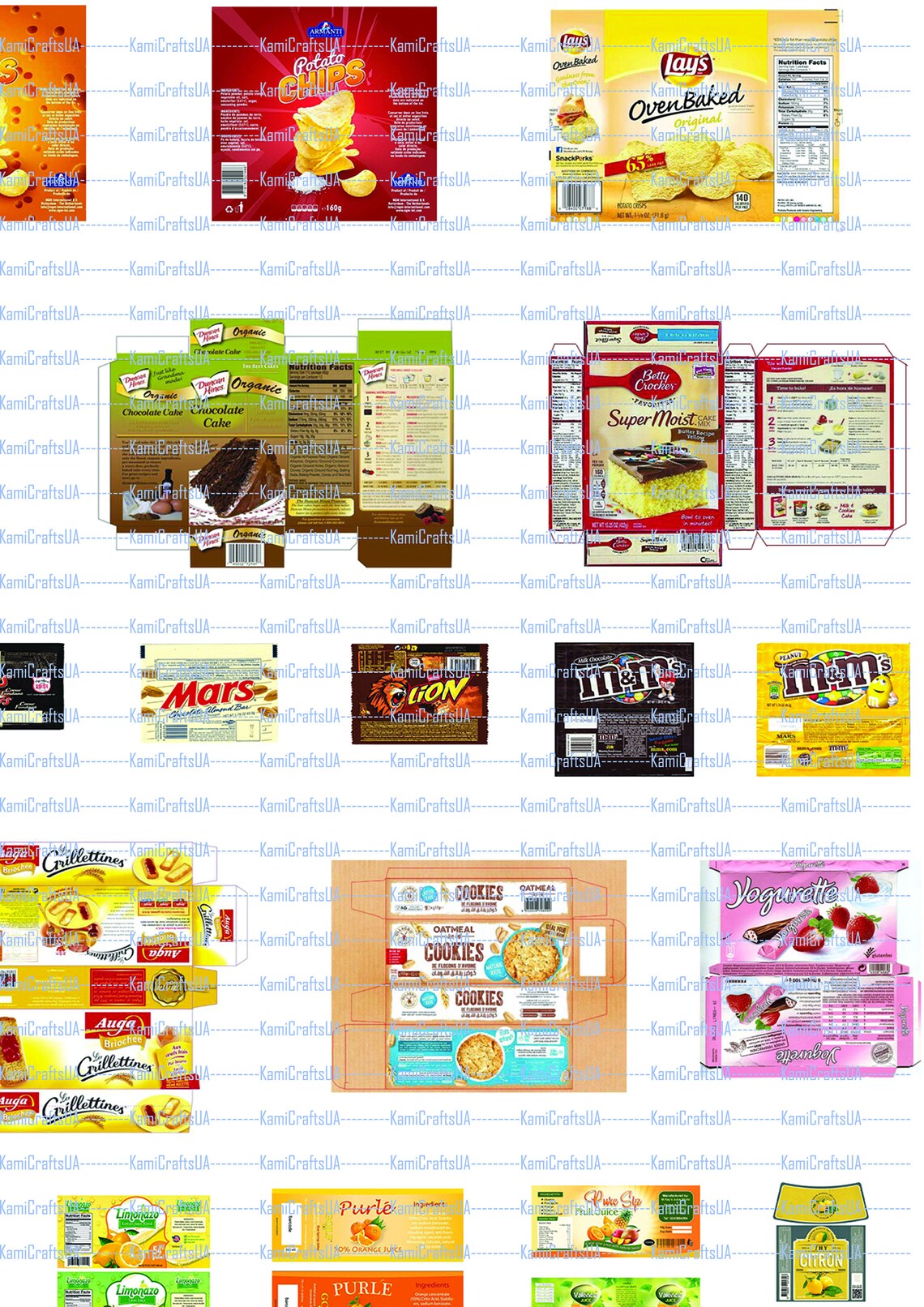 60 Printable Miniature Food Packaging for Miniature Dollhouse - Etsy