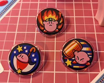 Kirby Copy Ability Clear Acrylic Pins