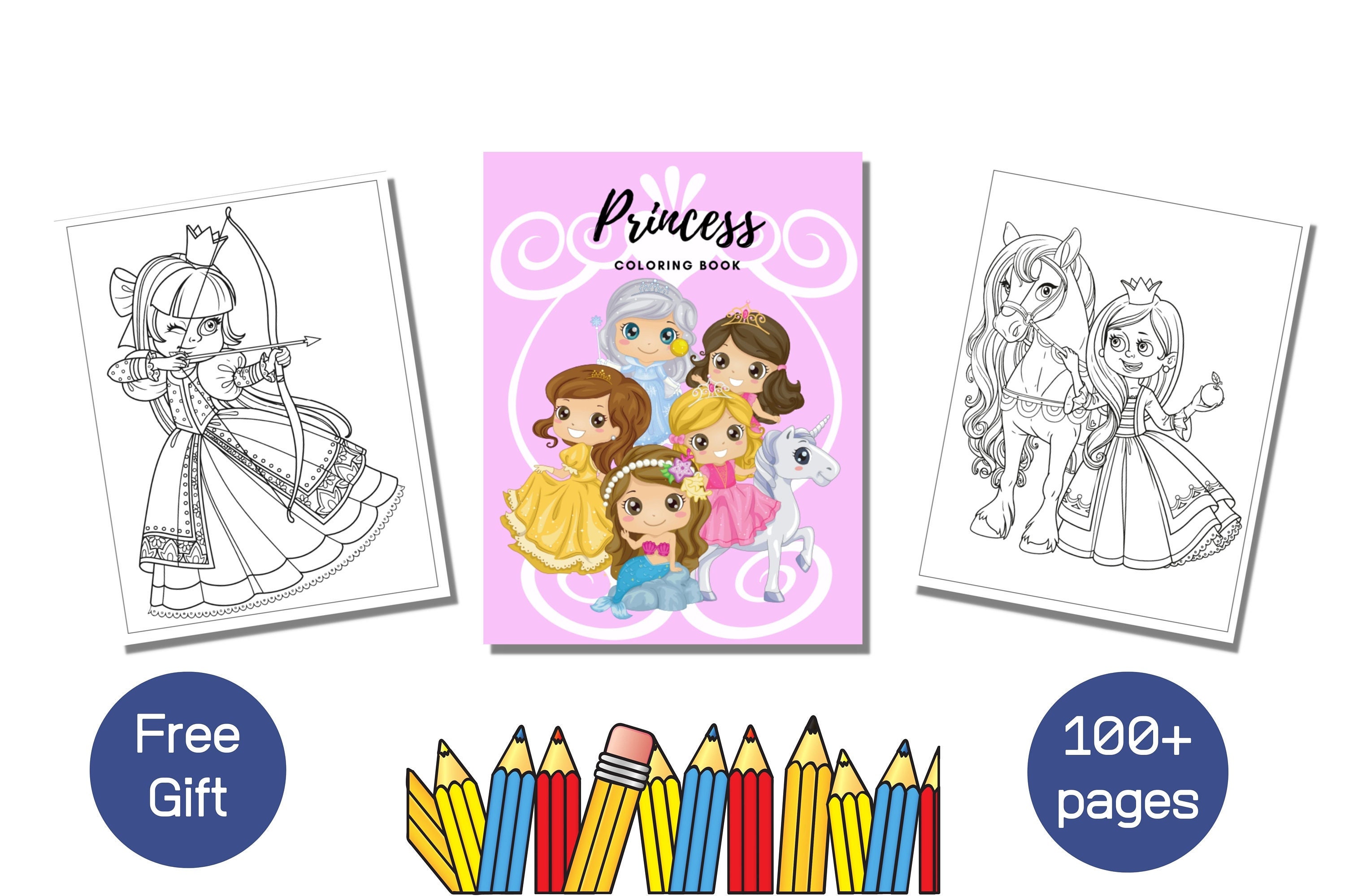 Princess Coloring Pages Princess Coloring Books Coloring Book for Kids ...