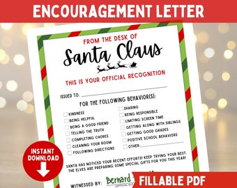 Letter from Santa Printable | Encouragement Letter | Naughty Letter Alternative  | Instant Download | Positive Parenting |Nice List