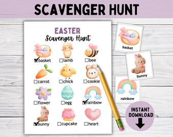 Cute Easter Scavenger Hunt, Preschool Activities, Classroom Activity for Toddlers, PreK or Kindergarten Class Party Games, Sunday School PSR