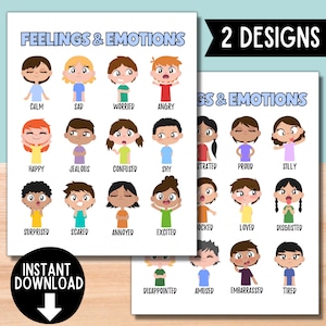 Emotions Feelings Poster for Kids and Teens | Feelings Chart ...