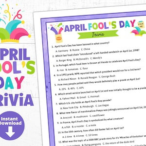 April Fools Day Trivia Game | Printable April Fool's Trivia Questions ...