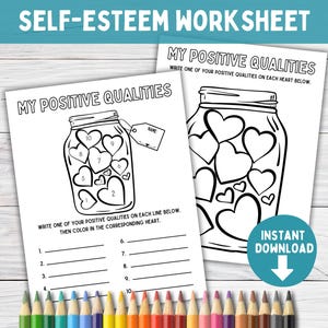 Self Esteem Journal, Self-Confidence Worksheet, Self Talk Worksheet, Positive Affirmation Activities for Kids, Counseling Therapy Tools