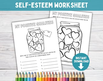 Self Esteem Journal, Self-Confidence Worksheet, Self Talk Worksheet, Positive Affirmation Activities for Kids, Counseling Therapy Tools