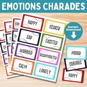 Emotions Feelings Charades Game for Kids and Teens | Classroom SEL ...