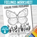 Feelings Emotions Coloring Page for Kids Art Play Therapy Worksheet ...