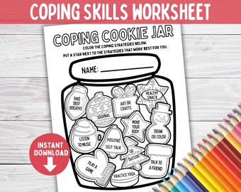 Christmas Coping Skills Worksheet for Kids, Art Play Therapy Holiday Coloring Sheet, School Social Work SEL, Anger Regulation Strategies