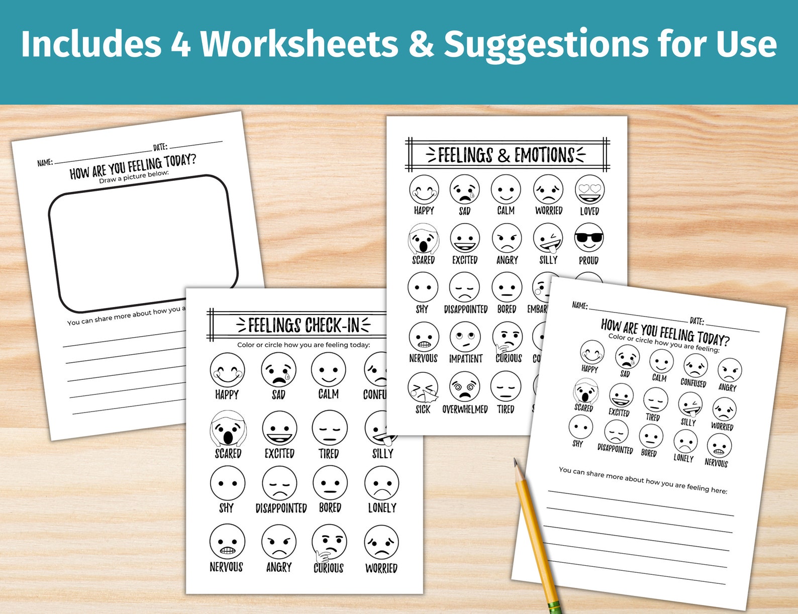 Emotions and Feelings Coloring Page | Feelings Check-in | Feelings ...