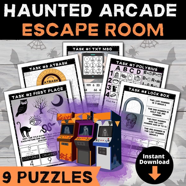 Halloween Escape Room Kit | Printable Halloween Party Games for Kids and Teens | Family Game Night | Game for Families | Classroom Activity