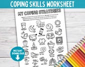 Coping Skills Worksheet for Kids | Art Play Therapy Coloring Sheet | School Social Work |  Regulation Strategies for SEL, Anger Management