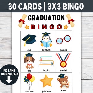 Carte de BINGO pour l'obtention du diplôme Activités préscolaires, activité imprimable pour les diplômés de la maternelle, fête de fin d'année de la maternelle à la maternelle