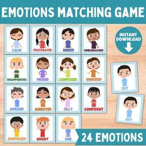 Gefühle und Emotionen Memory Spiel für Kinder | Spieltherapie | Soziale Arbeit | Emotionales Lernen