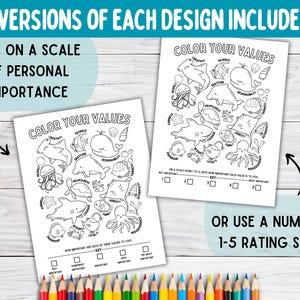 Values Exercise Coloring Values Coloring Page for Kids, Art Play Therapy Tools, School Social ...