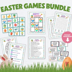 Kids Easter Games Bundle | Easter Basket Stuffers | Printable Easter Scavenger Hunt | Easter Party Game Kid
